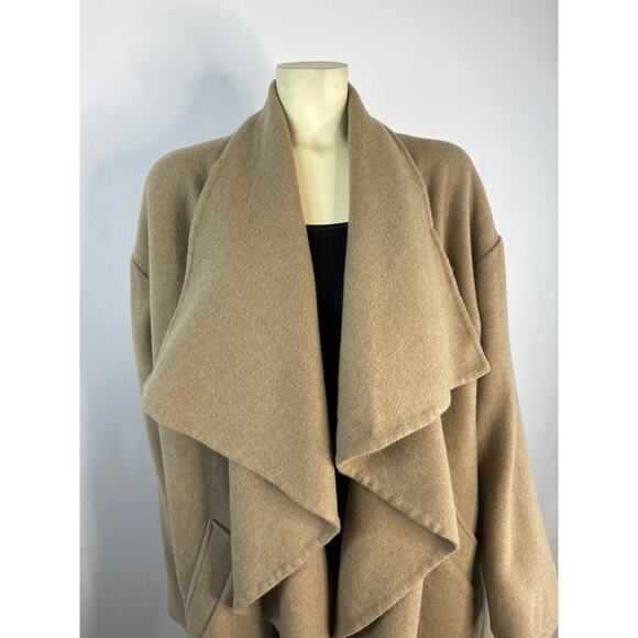 NWT Lauren Ralph Lauren truffle color draped waterfall open front coat size med - Picture 2 of 16